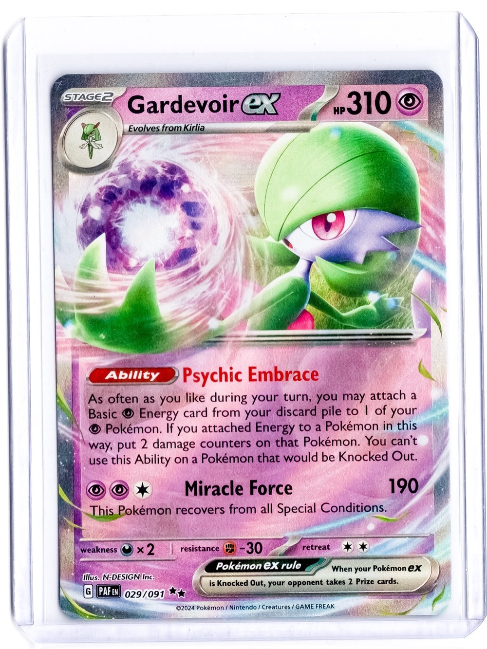 Gardevoir 029/091 EX Paldean Fates NM Pokemon Trading Card